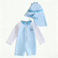thumbnail image 1 of uikmnh Baby Boys One Piece Dinosaur Rash Guard Long Sleeve UPF 50+ Swimsuit with Dino Sun Hat Size:6-12 Months, 1 of 4