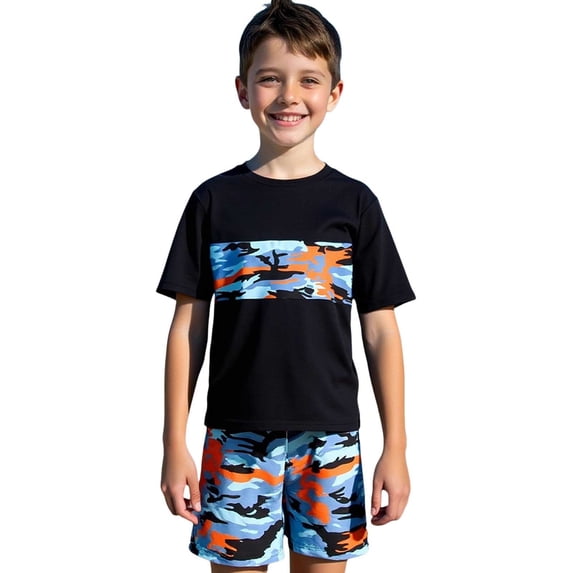 uikmnh Boys 2 Piece Swimwear Set Beach Surfing Summer Water Activities Outfit Size:8-9 Years