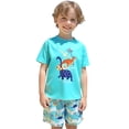 thumbnail image 1 of uikmnh Boys Cartoon Dinosaur 2 Piece Rash Guard Swim Set & Swim Trunks Size:5-6 Years, 1 of 8