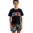 thumbnail image 1 of uikmnh Boys Game Console Print 2 Piece Short Sleeve Rash Guard Swim Set UPF 50+ Size:10-11 Years, 1 of 6