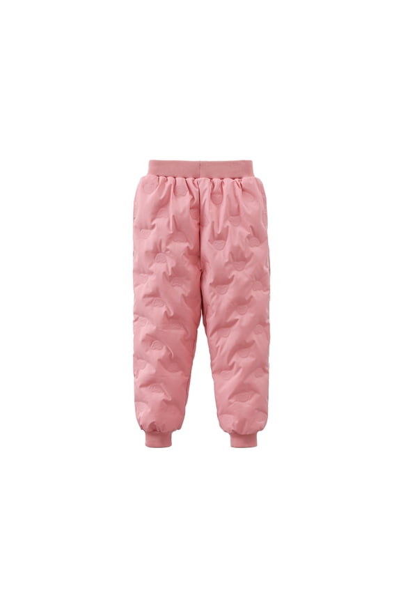 Boys Insulated Winter Thermal Down Pants for Outdoor Cold Weather Windproof Comfortable Kids Trousers Color:Pink,Size:2-3 Years
