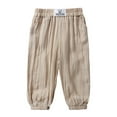 thumbnail image 1 of uikmnh Boys Pants Casual Basic Soft Trousers for Toddler Kids Comfortable Linen Pants Spring Summer Wear Size:7-8 Years, 1 of 8