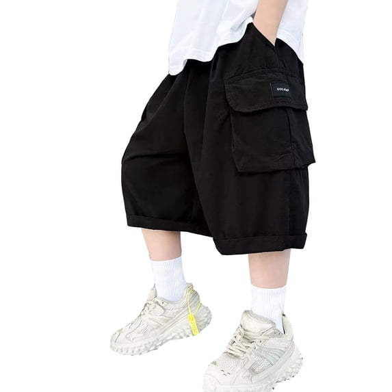 uikmnh Boys Pants Casual Stretch Cargo Shorts for Youth Outdoor Adventure and Everyday Play Size:8-10 Years