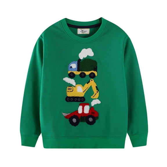 uikmnh Boys Sweatshirts,Boys Long Sleeve Crewneck Pullover Sweatshirt with Cartoon Print for Kids Casual Wear Size:5-6 Years