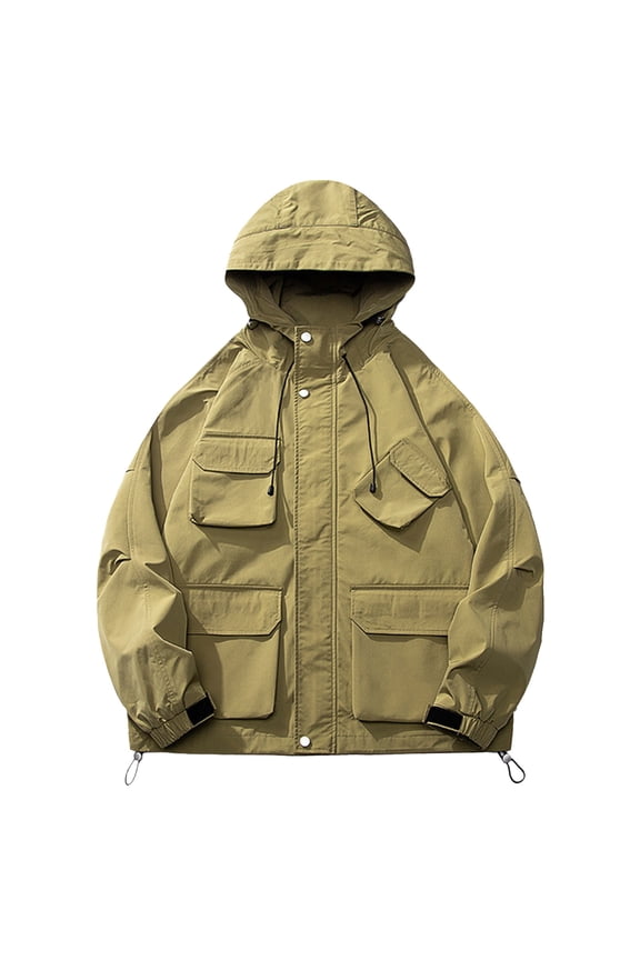 Coats for Men Unisex Jacket Jackets Techwear Windbreaker Color Block Korean Hop Clothes Streetwear Size:S