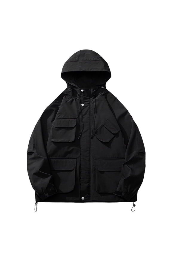 Coats for Men Unisex Jacket Jackets Techwear Windbreaker Color Block Korean Hop Clothes Streetwear Size:S