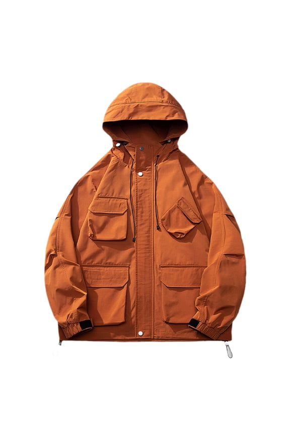 Coats for Men Unisex Jacket Jackets Techwear Windbreaker Color Block Korean Hop Clothes Streetwear Size:XL