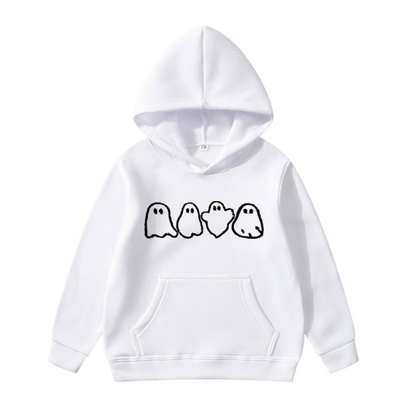 uikmnh Cute Hoodies Boys and Girls Halloween Hoodie Print Pullover Sweatshirt for Kids Soft Jacket with Graphic Design Comfortable Casual Outfit Size:5-6 Years