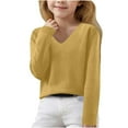 thumbnail image 1 of uikmnh Cute Sweaters Girls Sweaters for Autumn and Winter Long Sleeve V Neck Knit Pullover Sweaters for Children Kids Girls Size:6-7 Years, 1 of 6