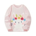 thumbnail image 1 of uikmnh Cute Sweatshirts Girls Long Sleeve T Shirt Winter Cute Bunny Print Casual Round Neck Top Soft Comfortable Kids Tee for Toddler and Little Girls Size:7-8 Years, 1 of 8