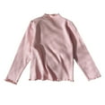 thumbnail image 1 of uikmnh Cute Sweatshirts Girls Ruffled Stretch Long Sleeve Top Solid Color Blouse Cute Layering Shirt for Autumn Winter Season Size:10-11 Years, 1 of 7