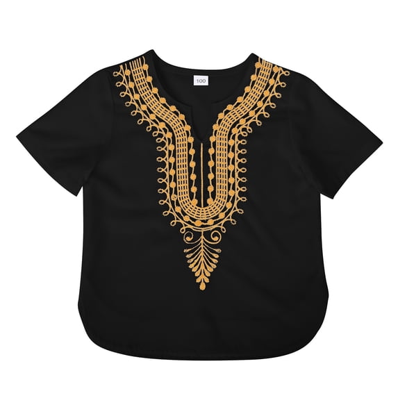 uikmnh Cute Tops for Teens Boys African Dashiki Shirt Classic Loose Fit Casual Top Childrens Outfit Size:4-5 Years