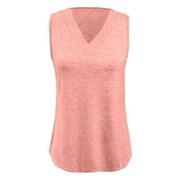uikmnh Cute Tops for Teens Girls V Neck Sleeveless Tank Top Summer Casual Loose Fit Basic Tee Fashion Blouse Size:6-7 Years