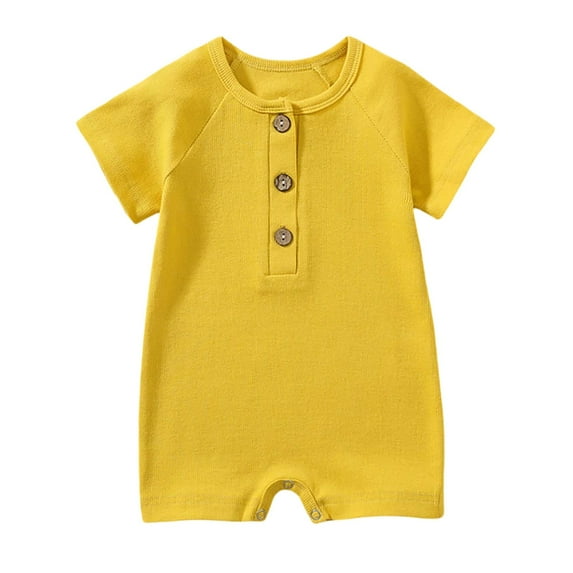 uikmnh Long Sleeve Romper Baby Boys Summer Casual Romper Jumpsuit Short Sleeve Playwear Bodysuit Outfit Size:3-6 Months