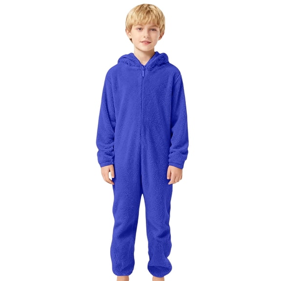 uikmnh Long Sleeve Romper Soft Pajama Jumpsuit Cozy Sleeper Outfit with Grip Socks for Boys and Girls Home Lounging Wear Size:11-12 Years