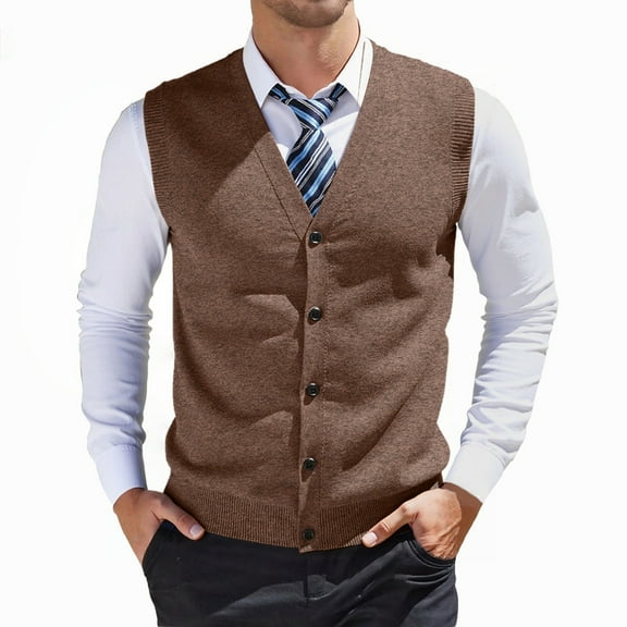 uikmnh Fall Sweater Men's Fashion Sweater Vest for Comfortable Layering Casual Or formal Wear Soft Knit Fabric for All Seasons Versatile Style for Any Occasion