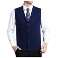 thumbnail image 1 of uikmnh Mens Vests Casual Men's Wool Blend V Neck Knit Cardigan Vest Color Block Casual Versatile Sleeveless Layer Size:L, 1 of 5