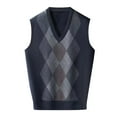 thumbnail image 1 of uikmnh Vests for Men Men's Autumn Winter Casual Fashion V Neck Sleeveless Knit Vest Sweater for Daily Wear Size:L, 1 of 3