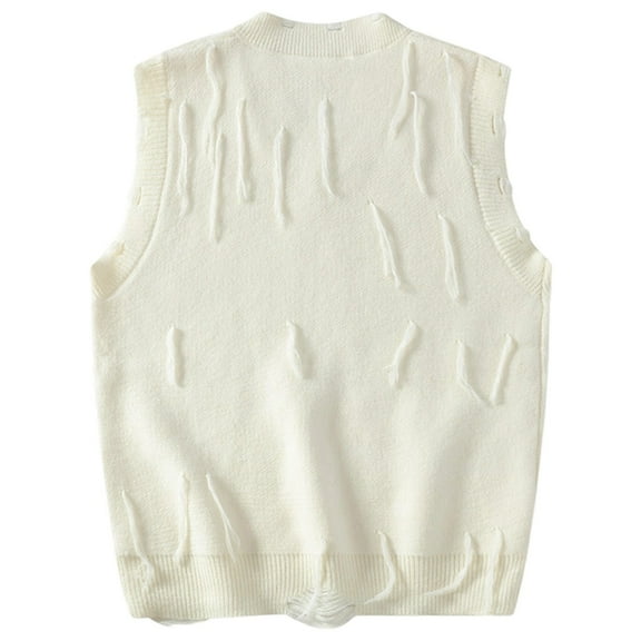 uikmnh Fall Sweater Sleeveless Fringed Sweater Vest Knit Pullover Casual Loose Fit Warm Autumn Winter Layering Piece