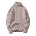 thumbnail image 1 of uikmnh Fall Sweaters Male Autumn and Winter Wool Sweater Round Neck Pullover Bottoming Shirt All Matching High Neck Top Sweaters for Men Size:L, 1 of 2
