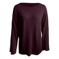thumbnail image 1 of uikmnh Fall Sweaters Openwork Knit Pullover Sweater Casual Loose Long Sleeve Solid Top for Autumn Versatile Comfortable Yarn Cute Sweaters Size:2XL, 1 of 6