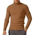 thumbnail image 1 of uikmnh Fall Sweaters Winter High Neck Sweater Coat Slim Fit Jacquard Knit Pullover Warm Turtleneck Top for Cold Weather Casual Outing Mens Sweaters Size:XL, 1 of 4