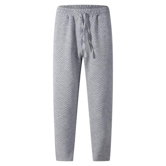 uikmnh Fall Sweatshirts Europe and The United States Men's New Casual Jacquard Drawstring Loose Casual Solid Color Pockets Sports Pants Men Kids Sweatshirts Size:2XL