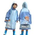 thumbnail image 1 of uikmnh Girls Rain Jacket,Girls Transparent Raincoat Fashion Cartoon Print Eva Poncho with Attached Hood Button Design,Rain Jacket Size:4-5 Years, 1 of 3