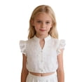 thumbnail image 1 of uikmnh Girls Solid Color Casual Tee Shirt, Comfortable Everyday Layering Top for Young Girls Color:White,Size:11-12 Years, 1 of 8