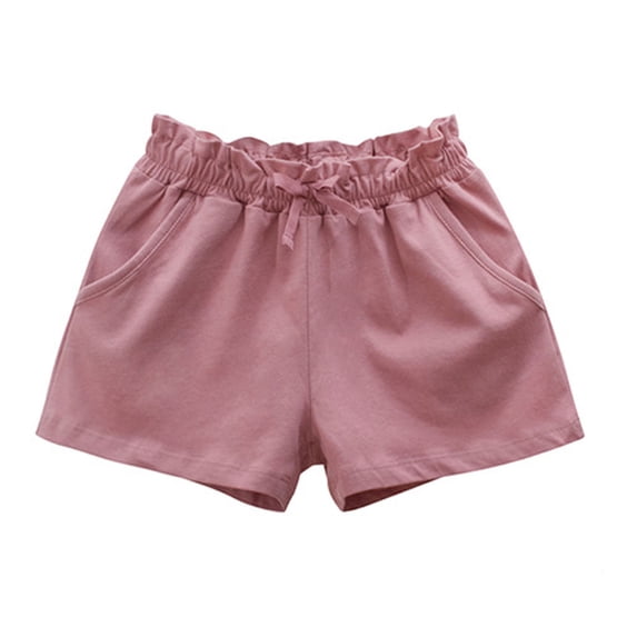 uikmnh Girls Summer Casual Jogger Shorts with Elastic Waistband and Functional Pockets for Toddler Kids Play Size:4-5 Years