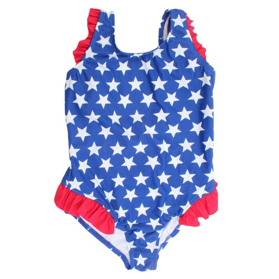 uikmnh Girls Swimsuit One Piece Swimsuit Patriotic Swimsuit Toddler Summer Beach Bikini with USA Independence Day Print Size:3-4 Years