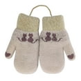 thumbnail image 1 of uikmnh Gloves for Winters Adorable Cat Design Kids Winter Knitted Mittens with Detachable Lanyard for Cold Weather Outdoor Play Size:4-7 Years, 1 of 3