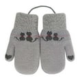 thumbnail image 1 of uikmnh Gloves for Winters Adorable Cat Design Kids Winter Knitted Mittens with Detachable Lanyard for Cold Weather Outdoor Play Size:4-7 Years, 1 of 3