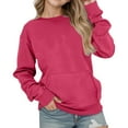 thumbnail image 1 of uikmnh Hoodies for Girls Oversized Girls Casual Pullover Hoodie Solid Color Long Sleeve Loose Fit Drop Shoulder Top with Front Pocket for Teen Youth Comfort Wear Size:7-8 Years, 1 of 5