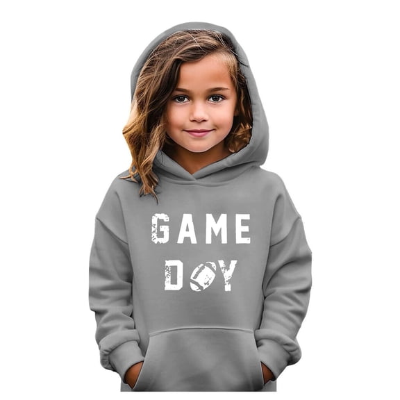 uikmnh Hoodies for Girls Stylish Graphic Print Solid Color Girls Hooded Pullover Soft Long Sleeve Sweatshirt Comfortable Kids Casual Wear Top Size:9-10 Years