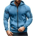 thumbnail image 1 of uikmnh Hoodies Men Men's Zip Up Hoodie Casual Loose Fit Pullover Sweatshirt with Raglan Sleeves for Autumn Winter Comfort Size:S, 1 of 3