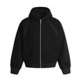 thumbnail image 1 of uikmnh Men Hoodies Men's Heavyweight Air Layer Solid Color Hooded Pullover Loose Fit Casual Oversized Unisex Sportswear Sweatshirt Long Hoodie Size:M, 1 of 6