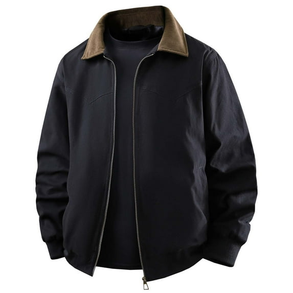uikmnh Jackets for Men,Men'S Casual Jacket Lightweight Workwear Loose Fit Unisex Spring Autumn Fashion Outerwear with Lapel Comfortable Daily Wear,Winter Jackets for Men Size:3XL