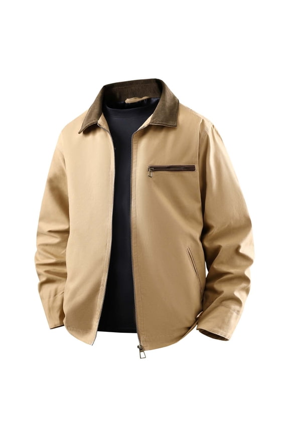 Jackets for Men,Men'S Casual Jacket Loose Fit Retro Structured Outerwear with Pockets for Daily Wear Winter Neutral Style,Winter Jackets for Men Size:L