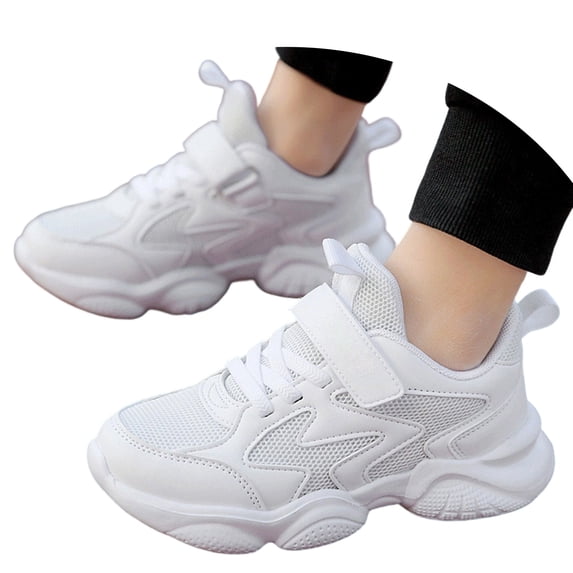 uikmnh Kids Breathable Mesh Sneakers Hook and Loop Casual Shoes with Sole for Boys and Girls Size:11-12 Years