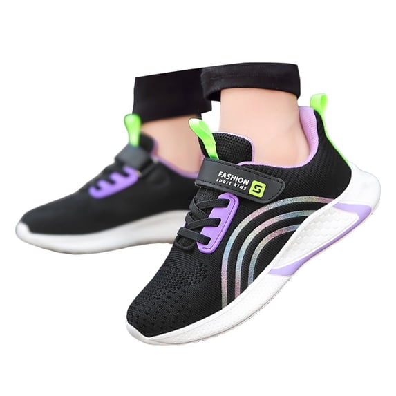 uikmnh Kids Mesh Lace Up Sneakers Color Matching Comfortable Casual Running Shoes for Boys Girls Size:5-5.5 Years