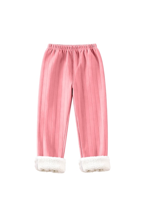 Boys Thermal Base Layer Pants Winter Warm Lined Tights for Kids Comfortable Stretch Fit Mid Waist Long Bottoms Ideal for Cold Weather Indoor Outdoor Activities Color:Pink,Size:3-4 Years