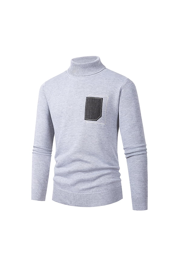 Male Autumn and Winter Casual Stand Long Sleeve Vacation Outdoor Knitted Wool Sweater Top