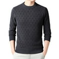thumbnail image 1 of uikmnh Male Autumn and Winter Round Neck Casual Knit Versatile Fashion Soft Men's Sweater Casual Jacquard Bottom Sweater(Size:M), 1 of 9