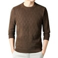 thumbnail image 1 of uikmnh Male Autumn and Winter Round Neck Casual Knit Versatile Fashion Soft Men's Sweater Casual Jacquard Bottom Sweater, 1 of 6