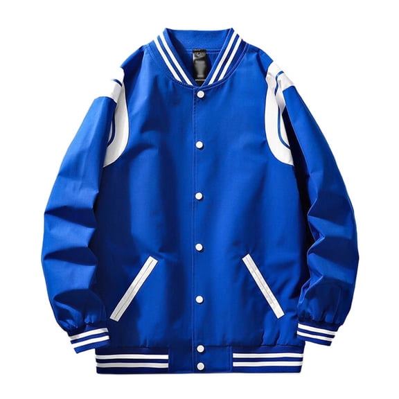 uikmnh Men'S Lightweight Jackets,Men'S Casual Baseball Jacket Spring Stand Collar Loose Waist Pattern Personality Fashion Outerwear Size:S