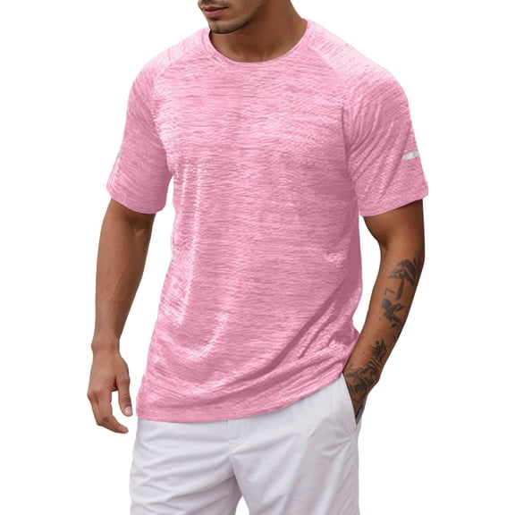 uikmnh Men T Shirts Men's Athletic Performance T Shirt for Summer Active Wear Comfortable Round Neck Sports Shirt for Running and Fitness Size:M