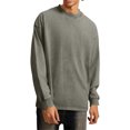 thumbnail image 1 of uikmnh Men T Shirts Men's Distressed Pure Solid Color Long Sleeve Loose Fit Casual Round Neck Base Layer T-Shirt Top Cotton T Shirts Size:XL, 1 of 4