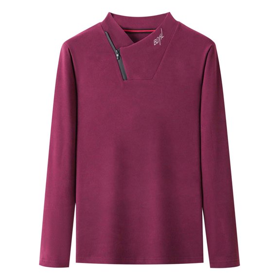 uikmnh Men T Shirts Men's Winter Thermal Base Layer Solid Color Long Sleeve V Neck Embroidered T-Shirt for Inner Wear Comfort Cotton T Shirts Size:M