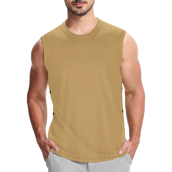 uikmnh Men Tank Tops Athletic Sleeveless Shirt Summer Performance Tank Top Wicking Lightweight Breathable Workout Gym Running Shirt Size:L